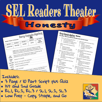 Preview of SEL Reader's Theater on Honesty for 1st or 2nd Grades: Berry Cupcake Mystery