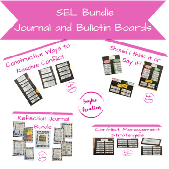 Preview of SEL: Reflection Journal with matching bulletin boards