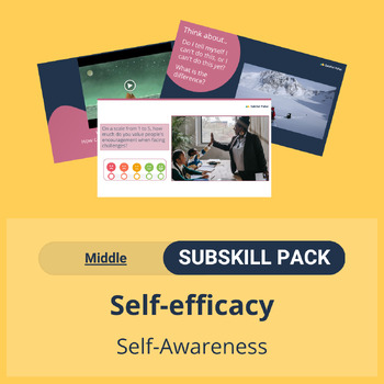 Preview of SEL Resource Pack: 'Self-efficacy' Pack for Middle