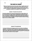 SEL Responding to Scenarios Worksheet for Discussion