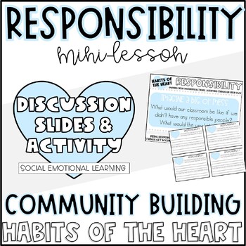 Preview of SEL Responsibility Mini-Lesson | A Habit of the Heart to Help Build Communities