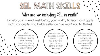Preview of SEL SKILLS IN MATH, ONTARIO MATH CURRICULUM 2020, SOCIAL EMOTIONAL LEARNING MATH