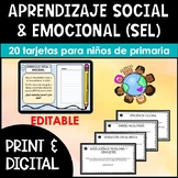 Social Emotional Learning Task Cards in SPANISH (Print and