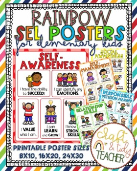 SEL - SOCIAL & EMOTIONAL LEARNING POSTERS - 5 COMPETENCIES | TpT