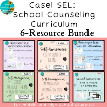 Preview of SEL School Counseling Classroom Curriculum: Set of 6 Complete Resources