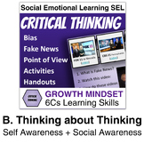 SEL Self-Awareness activities | 6Cs Critical Thinking B: T