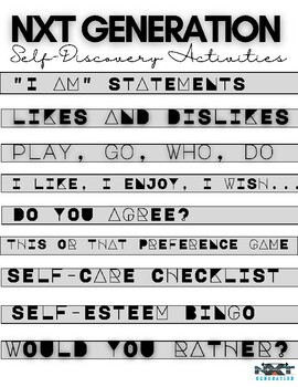 Preview of SEL: Self-Discovery Activities