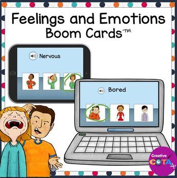 Preview of SEL Self Regulation Identifying Emotions and Feelings BOOM Cards™