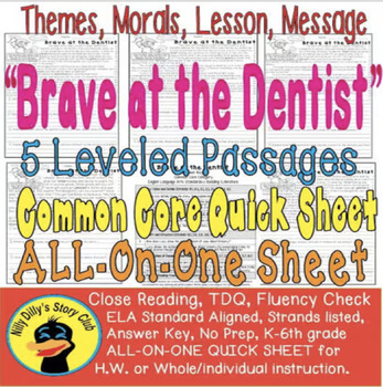 Preview of SEL Social Skills "Bravery" Leveled Reading Passages Moral Lesson Message Theme