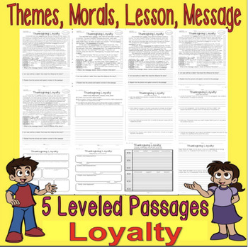 Preview of SEL Social Skills Loyalty Close Reading Leveled Fictional Passages pdfs