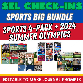 Preview of SEL Social Emotional Checkins: BUNDLE: SPORTS Packs + SUMMER OLYMPICS