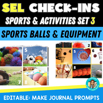 Preview of SEL Social Emotional Checkins SPORTS & ACTIVITIES #3 | SPORTS BALLS & EQUIPMENT