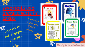 Preview of SEL Social Emotional Learning - Emotions Card Game (With Editable Prompts)