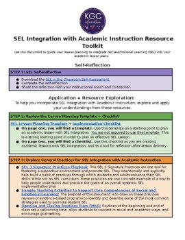 Preview of SEL (Social-Emotional Learning) with Academic Instruction Toolkit