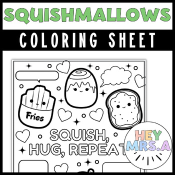 Preview of SEL Squishmallow Coloring Sheet | May Mental Health Awareness | Testing