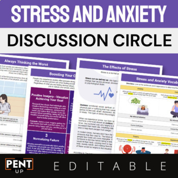 Preview of SEL - Stress and Anxiety Unit: Discussion + Extension Activities