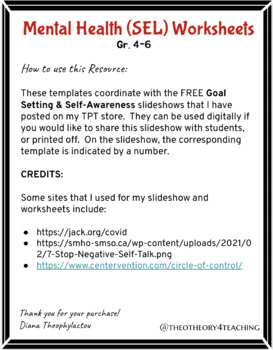 Preview of SEL Templates: Setting Goals & 
