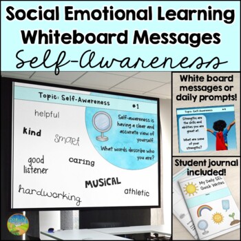 Preview of Social Emotional Learning Prompts & Whiteboard Messages | Self-Awareness