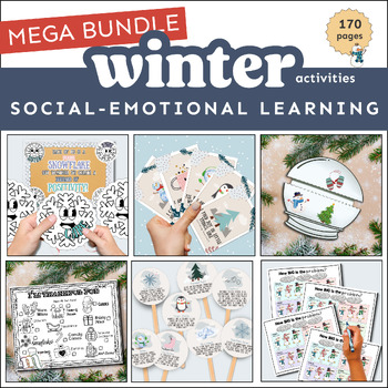 Preview of SEL Winter Activities Bundle | Winter Crafts | Social-Emotional Learning