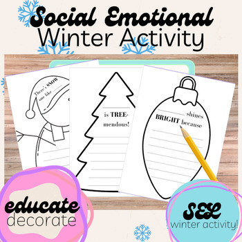 Preview of SEL Winter Activity Kindness Letters | Winter Bulletin Board
