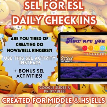 Preview of SEL for ESL | Daily Check In + Activity Bundle | For Middle & High School ELLs