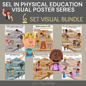 Preview of SEL in Physical Education Poster Series- 6 Set Visual Bundle