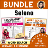 SELENA BUNDLE of Listening Worksheets and Biography Resear