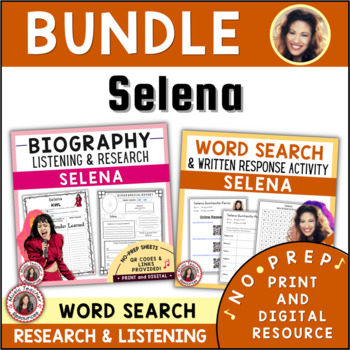 Preview of Women's History Month Music Activities and Bulletin Board Posters - SELENA