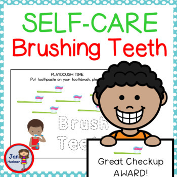 Preview of SELF CARE PRESCHOOL Kindergarten - I Brush My Teeth Worksheets Activities