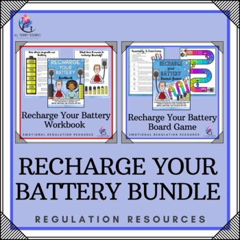 Preview of SELF CARE WORKBOOK & BOARD GAME - Recharge Your Battery - BUNDLE