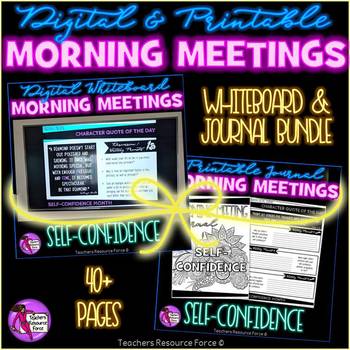 Preview of SELF-ESTEEM Social Emotional Learning Character Ed Morning Meeting BUNDLE