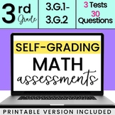 SELF-GRADING 3rd Grade Geometry Quizzes 3.G.1, 3.G.2 [DIGI