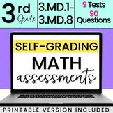 SELF-GRADING 3rd Grade Measurement Quizzes 3.MD.1 - 3.MD.8