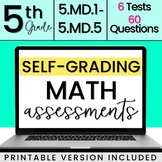 SELF-GRADING 5th Grade Measurement Quizzes 5.MD.1-5.MD.5 [