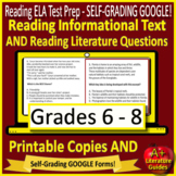 SELF-GRADING GOOGLE FORM QUIZZES Bundle - ELA Reading Test Prep Grades 6 - 8
