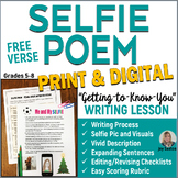 SELFIE Free Verse Poem - Back to School Writing - Print & DIGITAL