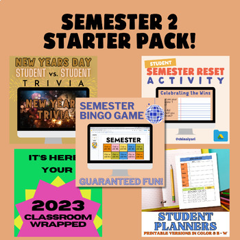 Preview of Semester Classroom Activities Check In Bundle | SEL Advisory Digital Reset