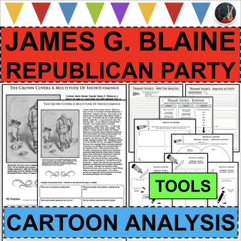 Preview of SENATOR BLAINE Political Cartoon WWI PRIMARY SOURCE Document Analysis