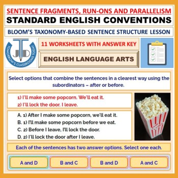 Preview of SENTENCE FRAGMENTS, RUN-ON SENTENCES, GRAMMATICAL PARALLELISM: WORKSHEETS