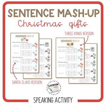 Preview of CHRISTMAS SENTENCE MASH-UP - speaking activity