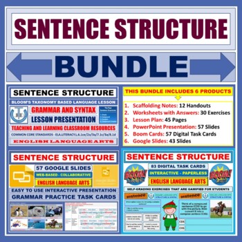Preview of SENTENCE STRUCTURE: CLASSROOM RESOURCES - BUNDLE