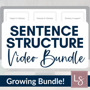 Preview of SENTENCE STRUCTURE Grammar Bundle: Video Lessons, Guided Notes, Worksheets