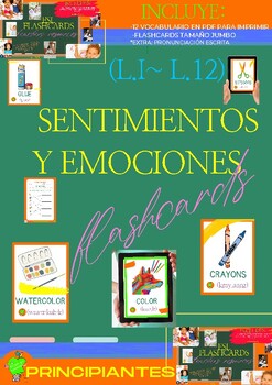 Preview of SENTIMIENTOS Y EMOCIONES / ESL FLASHCARDS/ (Nivel I - Lección 12)