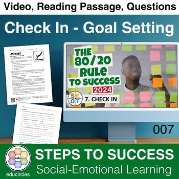 Preview of Check in:  Video, Reading, Questions | Social Emotional Learning SEOT 007