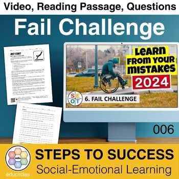 Preview of Fail Challenge: Video, Reading, Questions | Social Emotional Learning SEOT 006