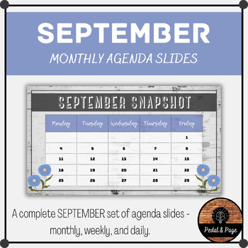 Preview of SEPTEMBER AGENDA SLIDES - A Monthly Series