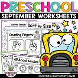 SEPTEMBER B2S Preschool NO PREP Worksheet Packet (Pre-K) 