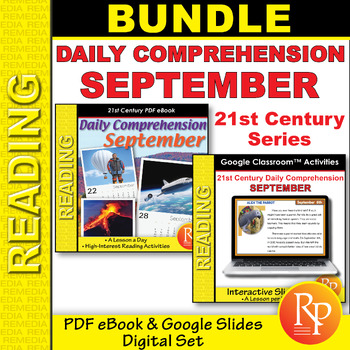 Preview of SEPTEMBER DAILY READING COMPREHENSION:  Main Idea - Inferences - Activities