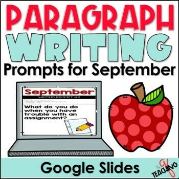 Preview of SEPTEMBER Digital Paragraph Writing Prompts - September Paragraph Writing