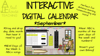 Preview of SEPTEMBER - INTERACTIVE Digital Bitmoji Calendar 